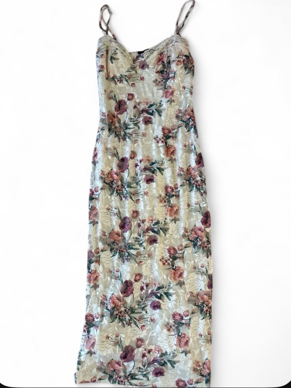 Forever 21 Floral Lace-Overlay Dress - Picture 2 of 3